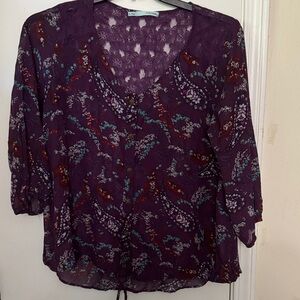 Maurices Purple Floral Blouse